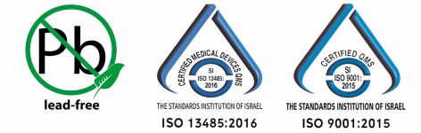 3 לוגואים של ISO ו-lead free